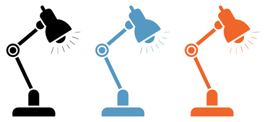 modern desk lamp vector set