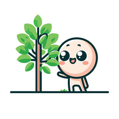  Tree Takes Shape – Excitement Stickman Figures Vector Design