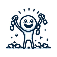 After Breaking – Freedom Pose Stickman Figures Vector Design