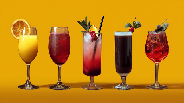 glass of tasty coctails