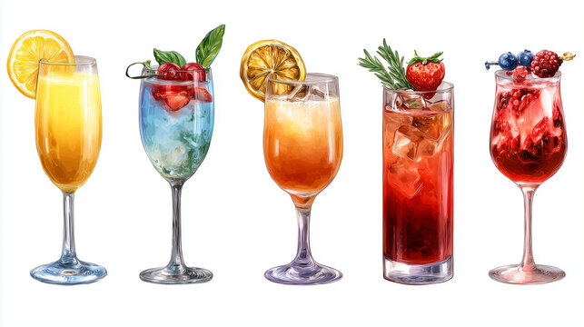 glass of tasty coctails