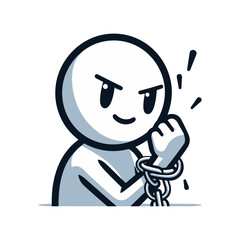 Breaking Free – Confidence Rising Stickman Figures Vector Design