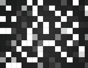 Abstract grayscale pixelated grid pattern
