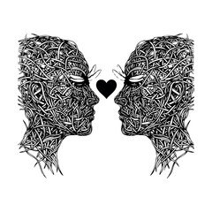 Abstract geometric composition with bold colors