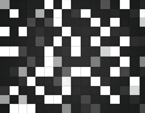 Abstract grayscale pixelated grid pattern - Powered by Adobe