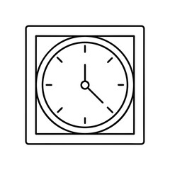 Square wall clock icon outline style time concept