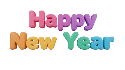 Stylish Happy New Year Text Vector Illustration