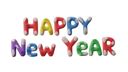 Decorative Happy New Year Lettering Illustration