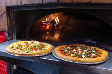 wood fired pizza and oven