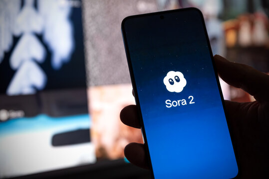 OpenAI Sora 2 logo on smartphone