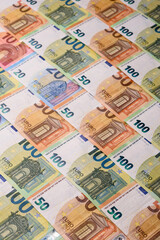 Euro, European currency cash banknotes for business. Euro banknotes