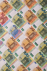 Obraz premium Euro, European currency cash banknotes for business. Euro banknotes