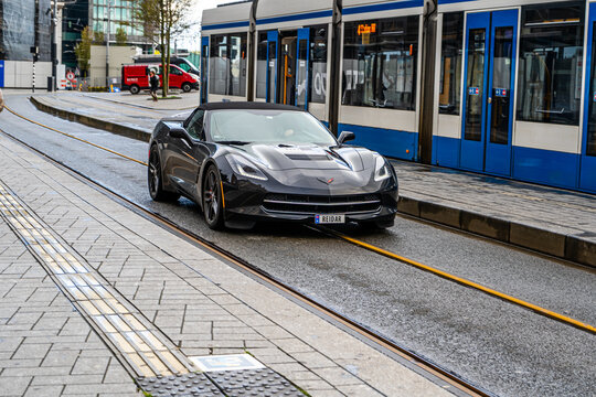Amsterdam, Netherlands - 27 October 2025: Chevrolet Corvette C7 Stingray car