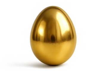 Golden egg symbolizing wealth, luxury, financial success, opportunity, and investment on transparent background