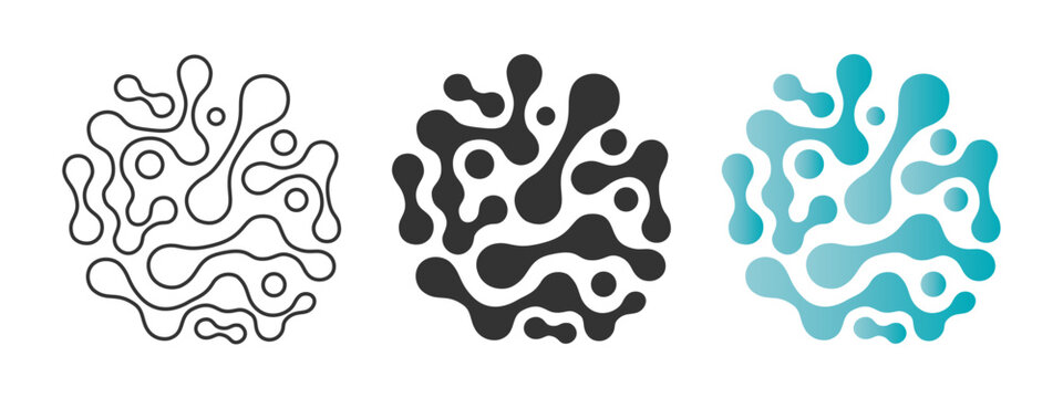 Probiotics bacteria graphic icons set. Probiotics signs isolated on white background. Vector illustration