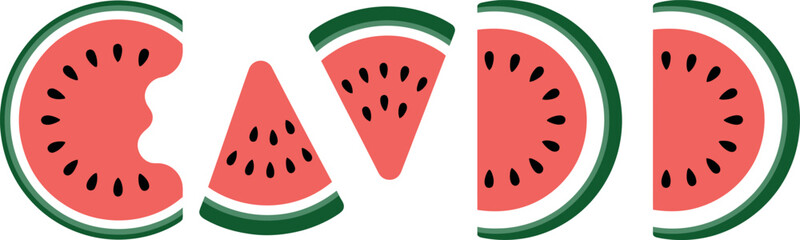 Colorful Watermelon Slices Illustration Summer Refreshment