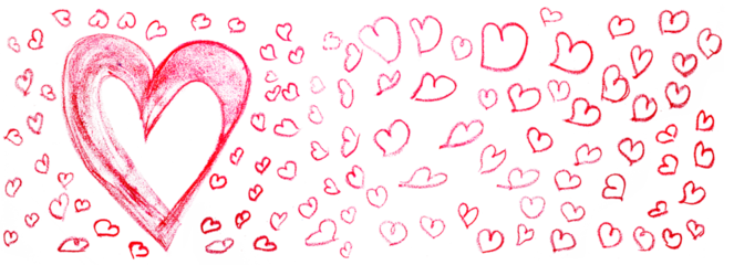 Set of hearts icon, heart drawn hand  cut out - stock vector