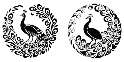 Fototapeta premium Abstract floral ornament pattern vector illustration for tattoo design