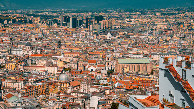 Aerial view of Naples, Italy