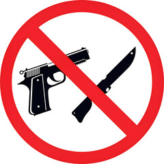 No weapon allowed, prohibited, sign