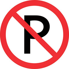 No parking sign red circle with slash traffic regulation