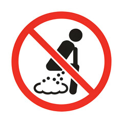 No Farting sign funny vector icon. Prohibition of flatulence symbol. Do not fart warning sticker. Bad smell and gas concept. Digestive health and public etiquette illustration.