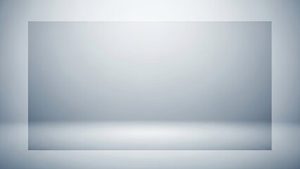 Empty minimalist studio with soft lighting and a rectangular frame background white