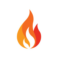 Fire flame icon vector isolated on white background minimalist design