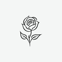 High-quality rose flower vector illustration, perfect for logos, icons, and graphic design projects. Scalable, minimalist, and elegant floral vector art.