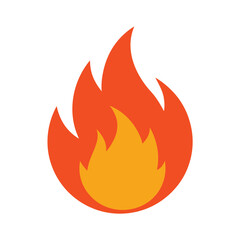 Fire flame icon vector isolated on white background minimalist design