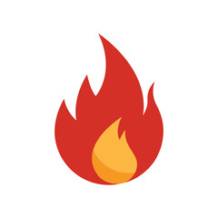 Fire flame icon vector isolated on white background minimalist design