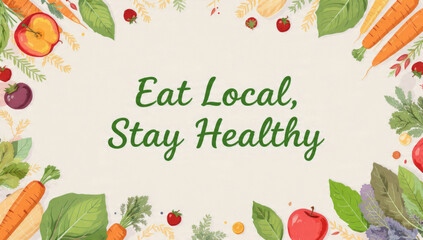 Eat Local, Stay Healthy Illustration