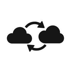&ldquo;Cloud Sync&rdquo; icon: two clouds with a circular arrow between them.