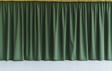 Elegant green velvet curtains with gold trim add a touch of classic sophistication to any room