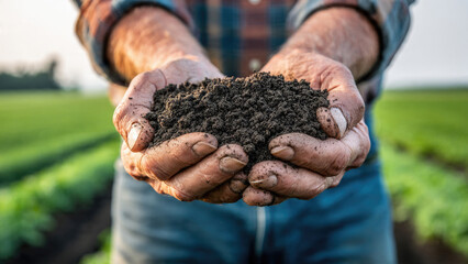Hands Holding Rich Soil