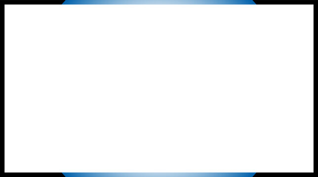 Blue metal frame isolated on transparent background. Realistic steel rectangle photoframe template for pictures, design projects