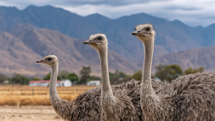 Three ostriches in South Africa