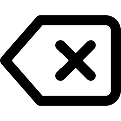 Backspace icon - delete erase remove outline