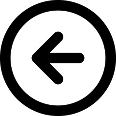 Arrow left circle icon - back return outline