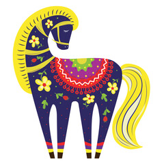 cartoon graphic horse in colors