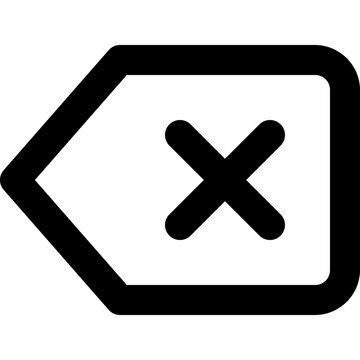 Backspace icon - delete erase remove outline