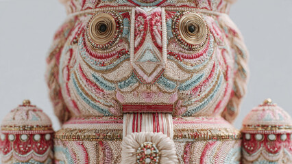 Fototapeta premium Embroidered Owl Sculpture