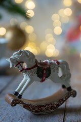 On the table there is New Year's tea 2026, coffee, gingerbread and pine cone cookies.