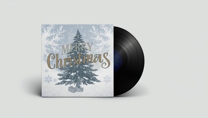 A record with a Christmas tree and snowflake design.