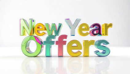 Fototapeta premium New Year Offers 3D Text