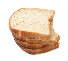 Slices of toast bread isolated on white