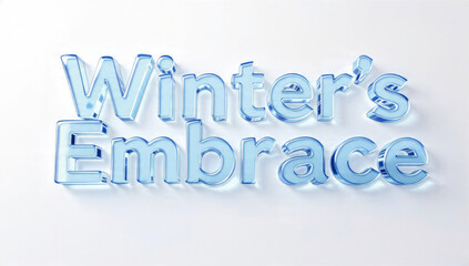 Fototapeta premium Winter's Embrace: Frozen Text Effect