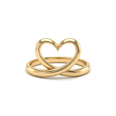 Elegant gold ring with a heart-shaped design, symbolizing love and commitment
