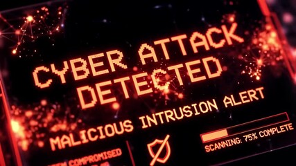 Futuristic security system monitor interface scanning for data breach network technology. HUD screen detecting digital server error threat. - Powered by Adobe