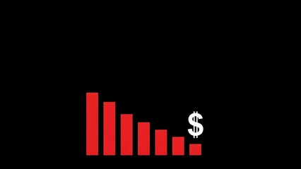 Declining financial graph showing loss with dollar sign symbolism